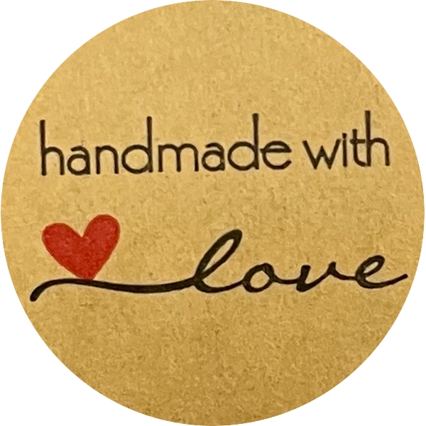 Наклейки "HANDMADE WITH LOVE" 2,5 см